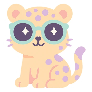 leopard wearing sunglasses, simple, cute sticker