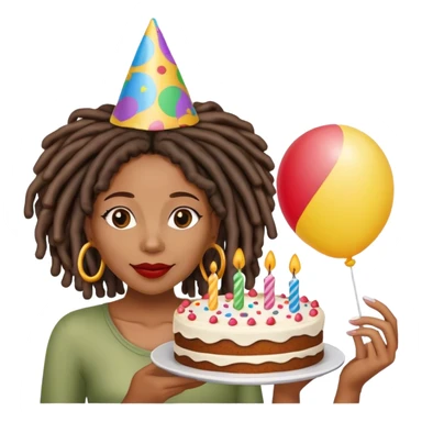 Black woman with locs birthday celebration  sticker