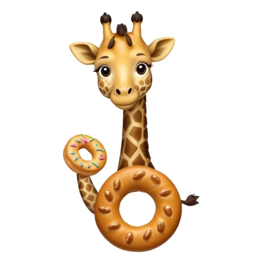 giraffe holding bagel sticker