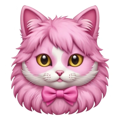 cute cat pink with bow sticker