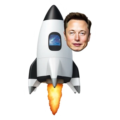 Elon Musk on a rocket sticker