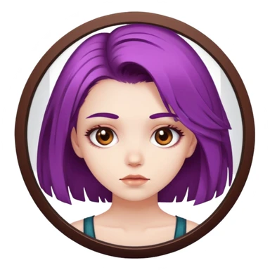 girl with bad hair dye brown eyes and pale skin looking in the mirror sticker