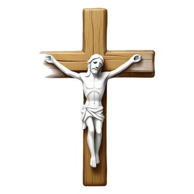 white crucifix wooden made without jesus sticker