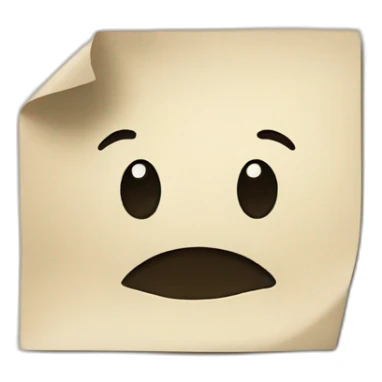 an emoji of a sheet of paper with the bottom right corner folded sticker