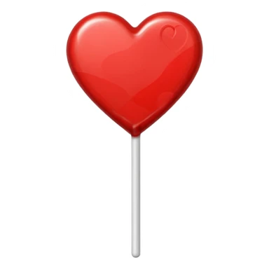 red heart-shaped lollipop on a stick sticker