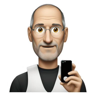Steve jobs holding a iPhone 16 pro max sticker