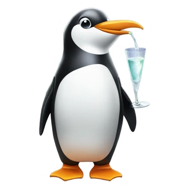 Penguin with a martini sticker