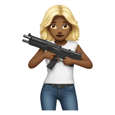 Girls playing with fake guns sticker