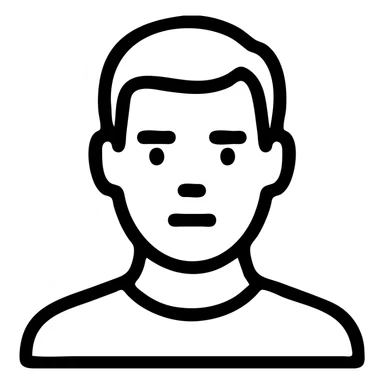 minimalist outlined icon of Michael, short hair, neutral expression sticker