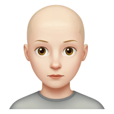 noface no gender yüzü tamamen açık gerçekçi ve gri kel ve başı açık  sticker