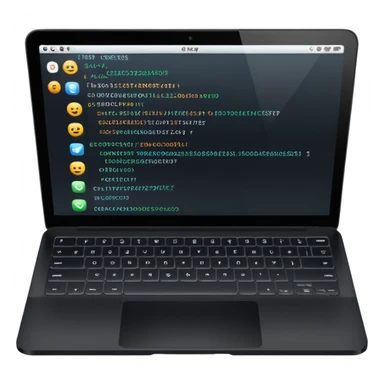 laptop with coding app open sticker