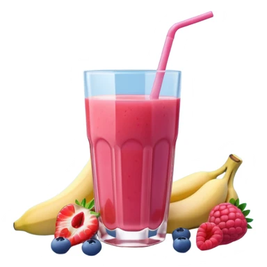 Juice contains: Strawberry Yoghurt, Blueberries, Apple Juice, Raspberries, Banana & Ice. In 3D. Aesthetic sticker