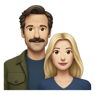 Ted Lasso and Rebecca Welton sticker