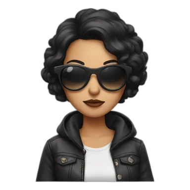 Girl with black hair wearing sunglasses and a vape in her hand sticker