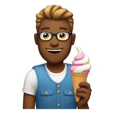 Chill guy with ice cream sticker