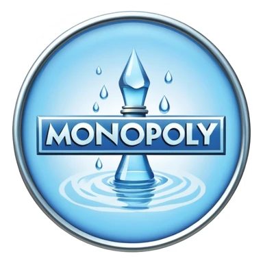 water works monopoly badge  sticker