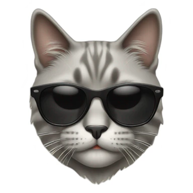 brutal cat with black sunglas sticker