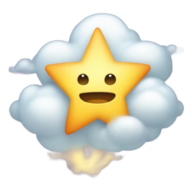 a line with a glowing star at the end around a cloud sticker