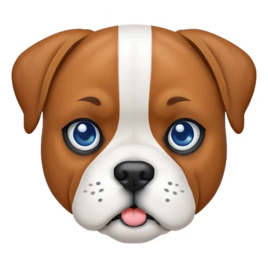 Pure White boxer dog with blue left eye sticker