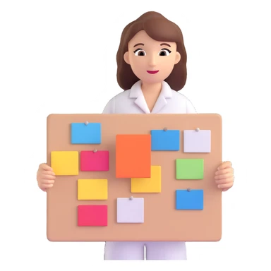 interior designer presenting a mood board, modern office background sticker