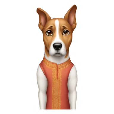  unhappy dog ​​dressed in kurta sticker