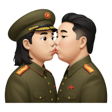 Vic Fuentes from Pierce the Veil kissing Kim Jong Un sticker