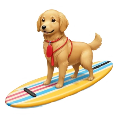 dog with a surfboard  sticker