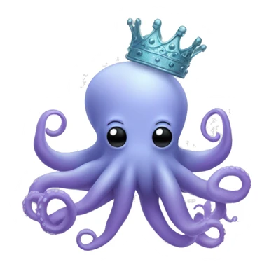 A light blue ish purple octopus with a crown on its head sticker