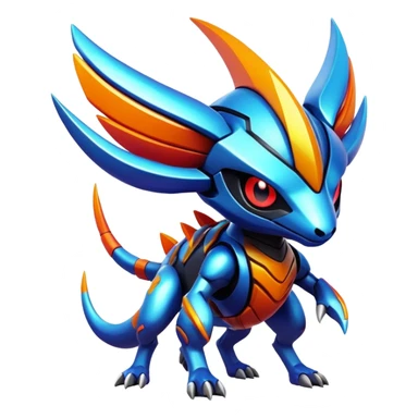  exotic modern cyber-Protogen-Fakémon-Pokémon-Vernid-creature sticker