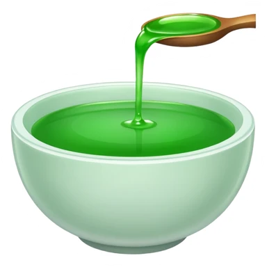 white bowl filled with green liquid, simple, clear sticker