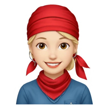 woman with wearing red bandana sticker