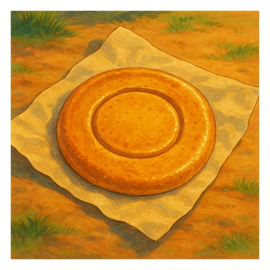 ghibli style dalgona candy with circle shape, inspired by Squid Game sticker