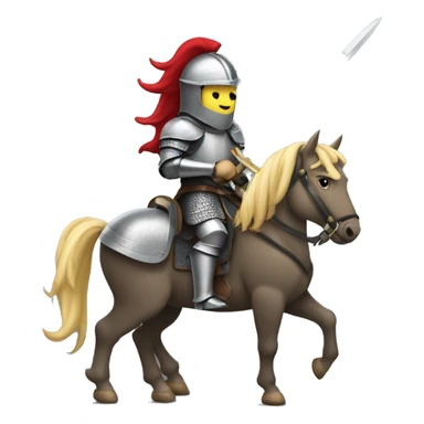 A knight on horseback holding a sword sticker