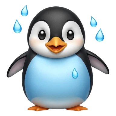 laughing penguin with tears while laughing coming out of eyes and going side ways sticker