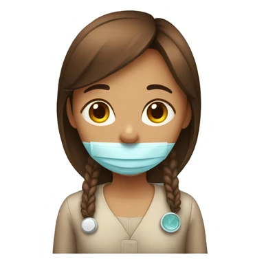 Girl with brown hear medicine  sticker