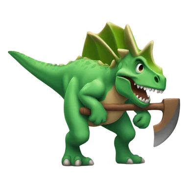 Dinosaur with a axe  sticker