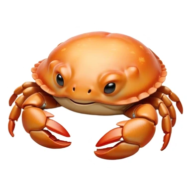 Meme-Worthy Cute Sleeping Baby Crab Portrait Emoji, Head and body resting peacefully with a contented smile, showcasing a petite, delicately armored form and eyes gently closed in serene slumber, Simplified yet adorably endearing features, highly detailed, glowing with a soft, drowsy coastal light, high shine, relaxed and utterly lovable, stylized with an air of playful laziness, soft glowing outline, capturing the essence of a sleeping baby crab that feels destined to become the next viral icon of adorable rest! sticker