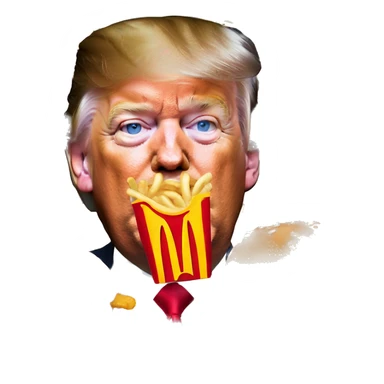 donald trump eating mcdonalds sticker