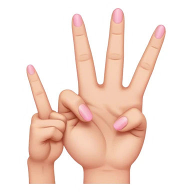 make an emoji where its like the ASL i love you hand sign but the two middle fingers is pointing front, the pinky and pointer is standing up, and the thumb is also point out sticker