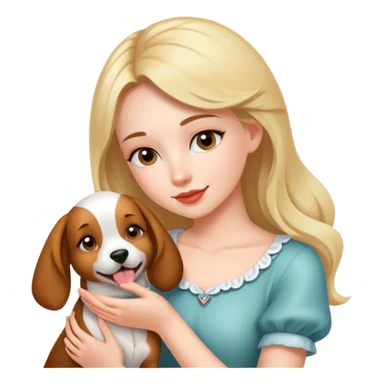 Coquette girl petting a dog sticker