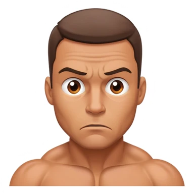 a muscular man afraid of his wife sticker