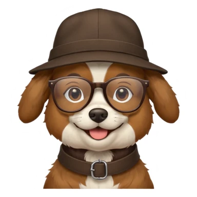 hatted dog with glasses  sticker
