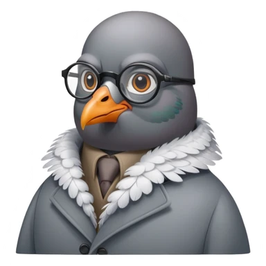 Pigeon with glasses and coat looking like a spy sticker
