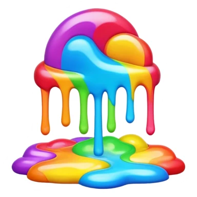 melting neon rainbow candy renaissance landscape sticker