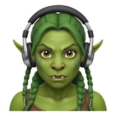ork  woman with headphones sticker