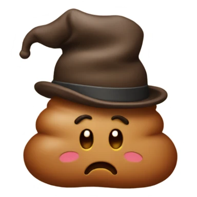 Poop wearing a hat sticker
