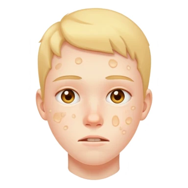 teenager face with acne breakout sticker