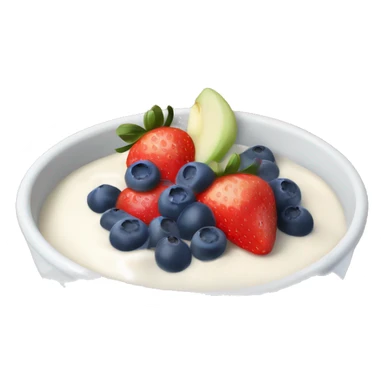 fruit yogurt bowl with strawberries and blueberries sticker