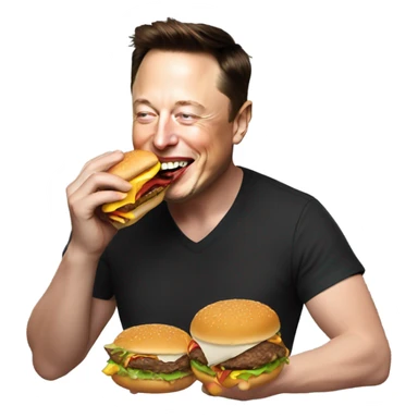 Elon musk eating Burger sticker