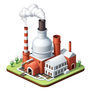 Isometric small white sugar factory  sticker